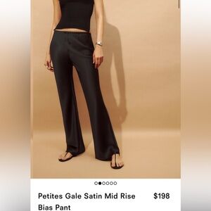 Reformation Gale Satin Mid Rise Bias Pant